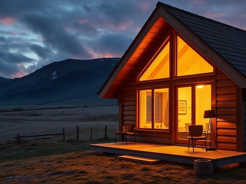 Warm wooden Icelandic family cabin